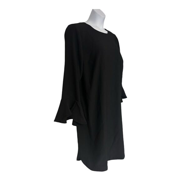 Monroe & Main Shift Desk to Dinner Casual Party Black Crepe Office Funeral Dress - Picture 3 of 12
